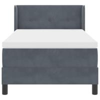 Boxspringbed met Matras Zwart 100x200 cm Fluweel Donkergrijs - thumbnail
