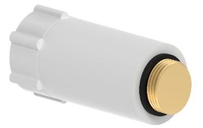 Kirchhoff Kunststof constructieplug, wit, 1/2", messing schroefdraad - 989135455