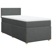 Boxspring met matras stof donkergrijs 90x190 cm - thumbnail