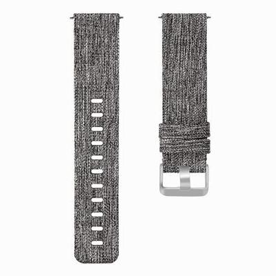 Canvas nylon bandje Fitbit Versa 1 / 2 & Lite- Grijs - thumbnail
