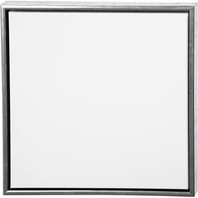 Creativ Company Canvas met lijst, afm 50x50 cm, 360 gr, antiek zilver, wit, 1 stuk