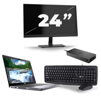 Dell Latitude 5410 - Intel Core i5-10e Generatie - 14 inch - 16GB RAM - 256GB SSD - Windows 11 + 1x 24 inch Monitor - thumbnail