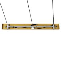 QAZQA Hanglamp goud met amber glas 23 cm langwerpig 3-lichts - Kevin - thumbnail