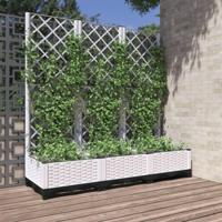 VidaXL Plantenbak met latwerk 120x40x121,5 cm polypropeen wit - thumbnail