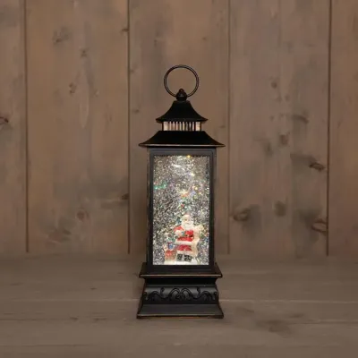 Anna&apos;s Collection LED glitterwater lantaarn kerstman 29 x 10,5cm, warm wit