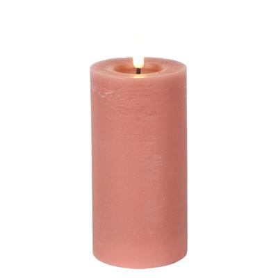 Led kaars Lyon D7,5 H 15 cm roze