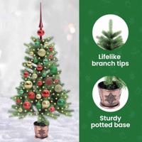 VidaXL Kerstboom met 150 led met standaard groen 90 cm pe - thumbnail