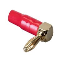 Vergulde banaanstekker met 90° Hoek, Male, Rood - thumbnail