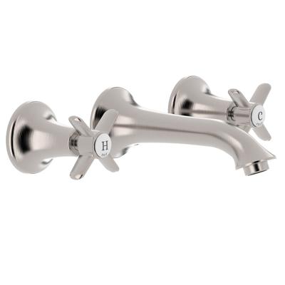 Wastafelmengkraan Tres Clasic Inbouw Kruisgreep Licht Gebogen RVS Tres