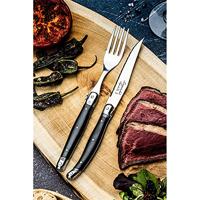 Laguiole Style de Vie Steakvorken Premium Line Zwart - 6 stuks - thumbnail