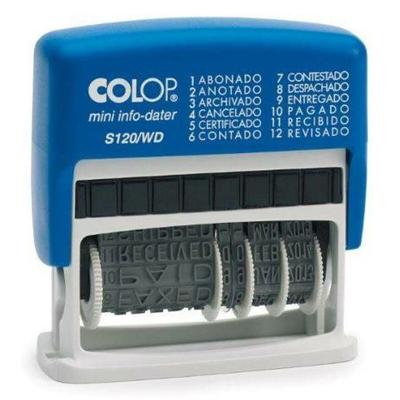Zegel Colop S120/WD 4 x 42 mm Datum Blauw