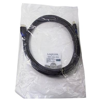 LogiLink CH0063 HDMI-kabel HDMI Aansluitkabel HDMI-A-stekker, HDMI-A-stekker 3.00 m Zwart 4K UHD, Audio Return Channel (ARC), Vergulde steekcontacten LogiLink CH0063 HDMI-kabel HDMI Aansluitkabel HDMI-A-stekker, HDMI-A-stekker 3.00 m Zwart 4K UHD, Audio Return Channel (ARC), Vergulde steekcontacten