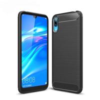 Geborsteld textuur koolstofvezel schokbestendige TPU Case voor Huawei genieten van 9 (zwart) - thumbnail