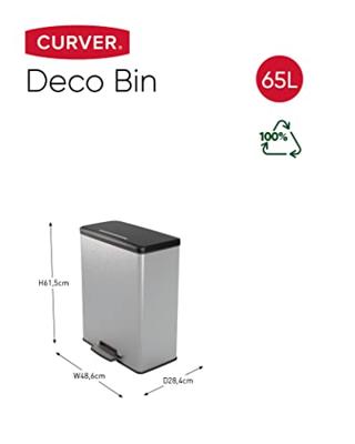 Curver decobin pedaalemmer 65l zilver metallic