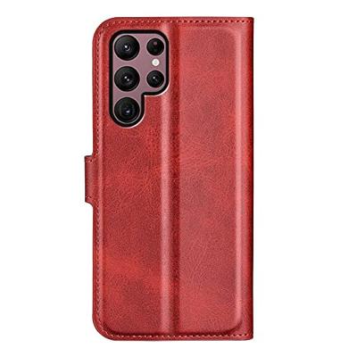 Lunso - Samsung Galaxy S23 Ultra - cover bookcase hoes - Rood Lunso - Samsung Galaxy S23 Ultra - cover bookcase hoes - Rood