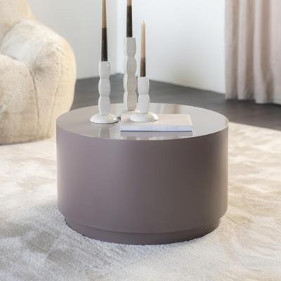 By-Boo Ronde Salontafel 'Mesita' 60cm metaal, kleur Donker Taupe