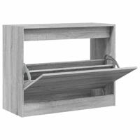 VidaXL Schoenenkast 80x34x63 cm bewerkt hout grijs sonoma eikenkleurig - thumbnail