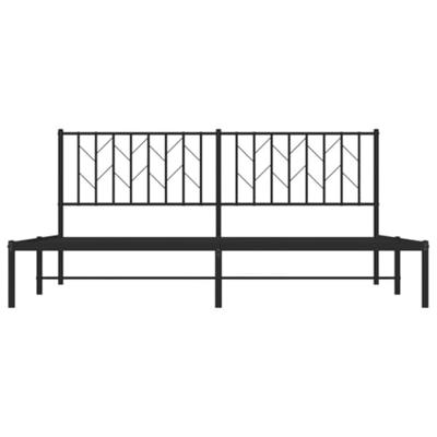Bedframe met hoofdbord metaal zwart 180x200 cm Bedframe met hoofdbord metaal zwart 180x200 cm