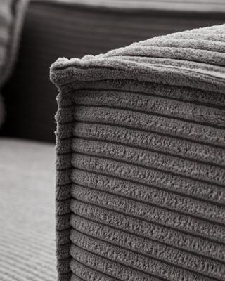 Kave Home 3-zits Bank 'Blok' Rib, kleur Donkergrijs