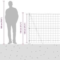 VidaXL Hek met paal grijs 1,2 x 10 m staal - thumbnail