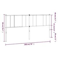 Vervangend hoofdbord metaal wit 193 cm - thumbnail