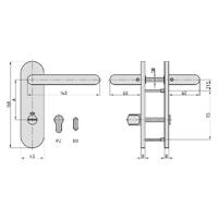Basi 7304-0318 Set deurklink met kortschild - thumbnail