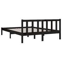 Bedframe massief grenenhout zwart 140x190 cm - thumbnail