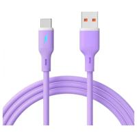 Akyga AK-USB-65 USB-kabel USB 2.0 USB-A stekker, USB-C stekker 1 m Violet Flexibel - thumbnail