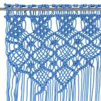 VidaXL Gordijn macramé 140x240 cm katoen blauw - thumbnail