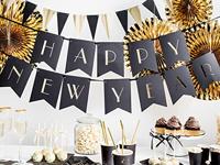 Letter Banner Happy New Year zwart - thumbnail