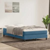 Boxspring zonder matras fluweel donkerblauw 120x220 cm - thumbnail