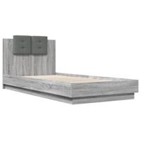 Bedframe met hoofdeinde bewerkt hout grijs sonoma 100x200 cm - thumbnail