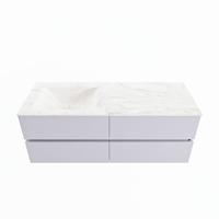 MONDIAZ VICA-DLUX 130cm badmeubel onderkast Cale 4 lades. Inbouw wastafel CLOUD links zonder kraangat, kleur Ostra. - thumbnail