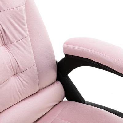 Massagekantoorstoel fluweel roze - thumbnail