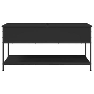 Salontafel 100x50x50 cm bewerkt hout en metaal zwart Salontafel 100x50x50 cm bewerkt hout en metaal zwart