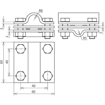 DEHN 319219 KS 8.10 16 FL30 ZP V4A Kruisstuk