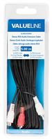 Stereo Audio Verlengkabel 2x RCA Male - 2x RCA Female 5.00 m Zwart - thumbnail