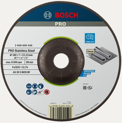 Bosch Accessoires Afbraamschijf | Inox | 180 mm | per 1 | 2608600540 - 2608600540 Bosch Accessoires Afbraamschijf | Inox | 180 mm | per 1 | 2608600540 - 2608600540