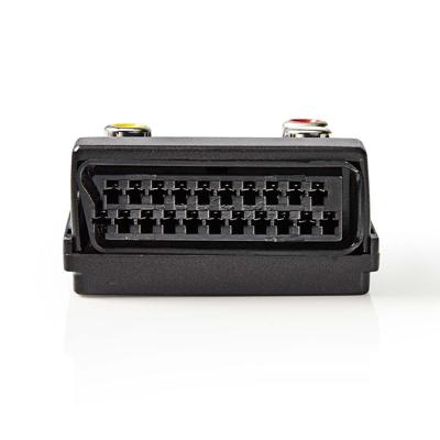 Schakelbare SCART-Adapter | SCART Male - SCART Female + S-Video Female + 3x RCA Female | Zwart