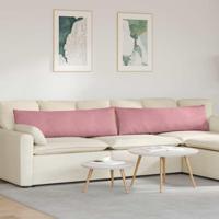 Sofa Kussens 2 pcs Roze 145 x 40 cm Katoen Stof - thumbnail
