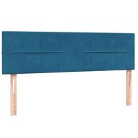 Boxspring met matras fluweel donkerblauw 160x210 cm - thumbnail