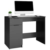 Bureau 100x50x75 cm bewerkt hout zwart - thumbnail