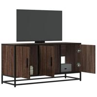 Tv-meubel 100x35x50 cm bewerkt hout metaal bruin eikenkleur - thumbnail