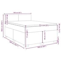 Boxspring met matras fluweel blauw 160x200 cm - thumbnail