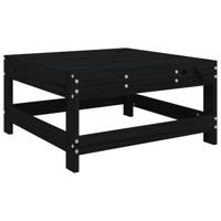 Tuinvoetenbank met kussen massief grenenhout zwart - thumbnail