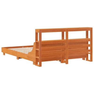 Bedframe zonder matras massief grenenhout wasbruin 120x200 cm - thumbnail