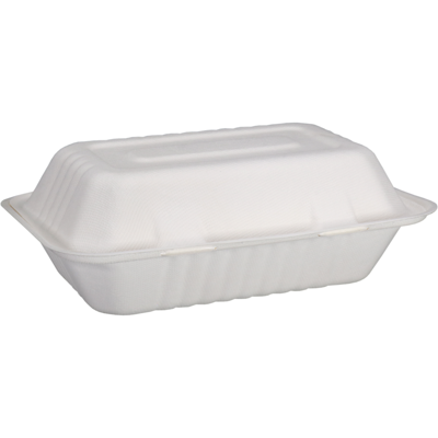 Depa Bak | Bagasse (suikerrietpulp) | 1000ml | maaltijdbox | 23x15.5x6.5cm | wit | 400 stuks