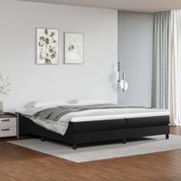 Boxspring met matras kunstleer zwart 200x200 cm - thumbnail