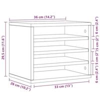 VidaXL Bureau organiser 36x26x29,5 cm bewerkt hout wit - thumbnail