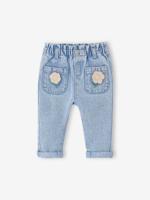 Babyjeans met fantasiedetail gebleekt denim - thumbnail